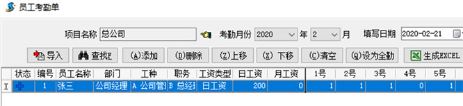 員工考勤統計